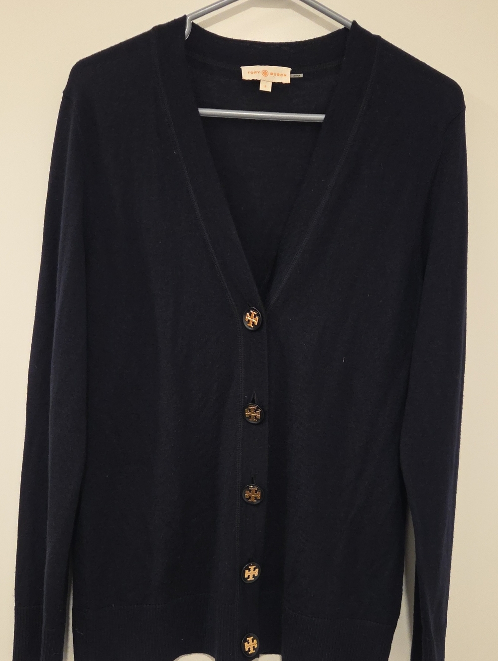Tory Burch Cardigan V-Neck Button Front Cardigan Merino Wool